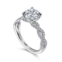 Gabriel & Co 7.4 Engagement Ring 14K White Gold Contemporary ER16142R6W44JJ
