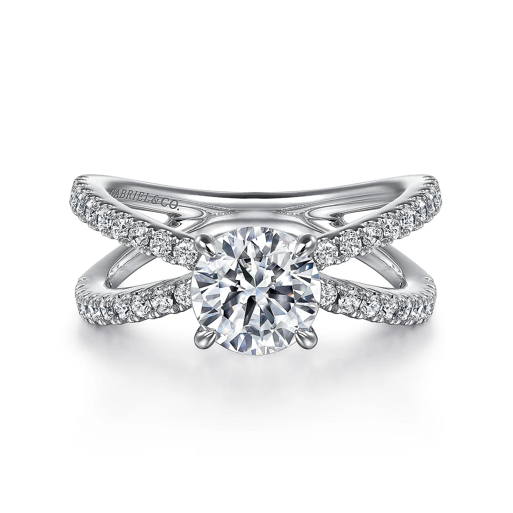Gabriel & Co 7.4 Engagement Ring 14K White Gold Contemporary ER16182R6W44JJ
