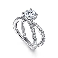 Gabriel & Co 7.4 Engagement Ring 14K White Gold Contemporary ER16182R6W44JJ