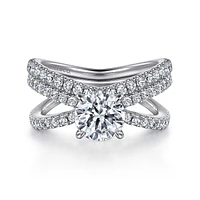 Gabriel & Co 7.4 Engagement Ring 14K White Gold Contemporary ER16182R6W44JJ
