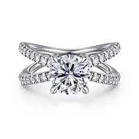 Gabriel & Co 8 Engagement Ring 14K White Gold Contemporary ER16182R8W44JJ