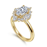 Gabriel & Co 9.0X6.0 Engagement Ring 14K Yellow Gold Starlight ER16185O6Y44JJ
