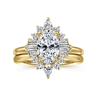 Gabriel & Co 9.0X6.0 Engagement Ring 14K Yellow Gold Starlight ER16185O6Y44JJ