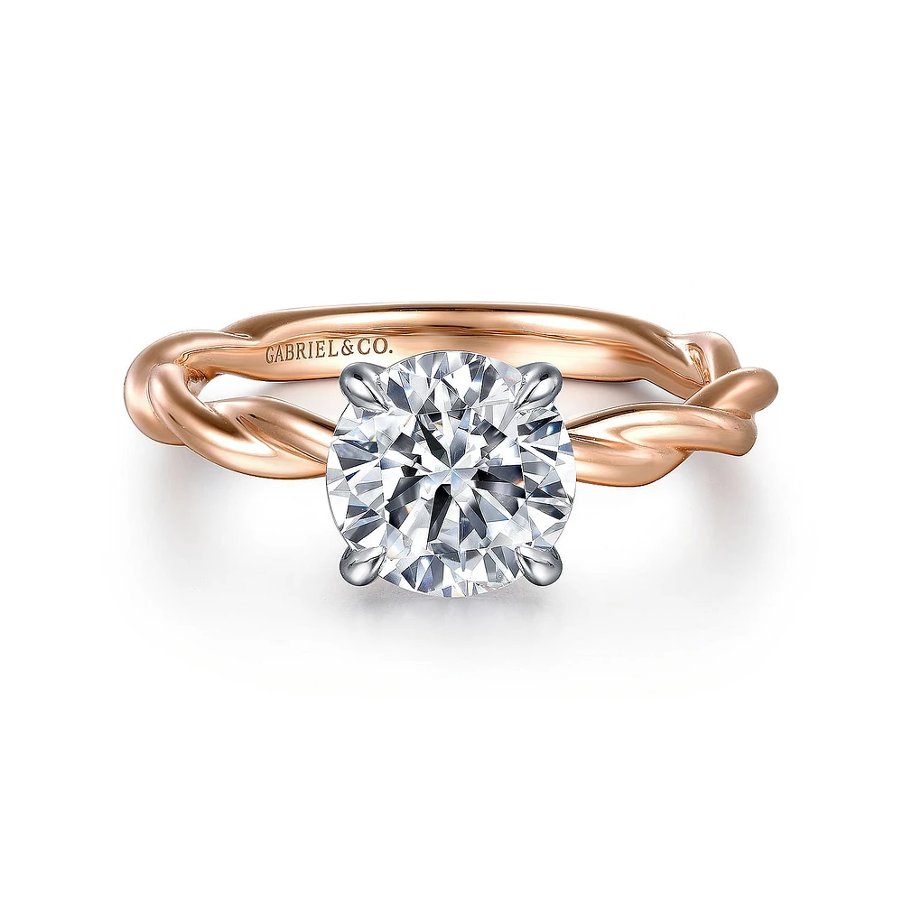 Gabriel & Co 7.4 Engagement Ring 14K Two-Tone Gold Classic ER16188R6T4JJJ