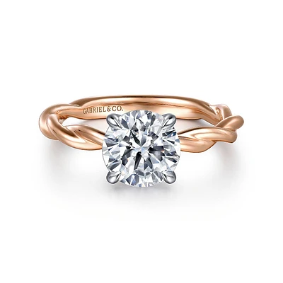 Gabriel & Co 7.4 Engagement Ring 14K Two-Tone Gold Classic ER16188R6T4JJJ