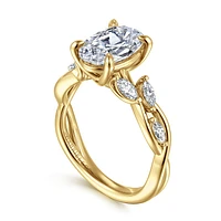 Gabriel & Co 10.5X7.0 Engagement Ring 14K Yellow Gold Floral Nouveau ER16195O8Y43JJ