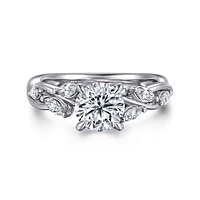 Gabriel & Co 6.5 Engagement Ring 14K White Gold Floral Nouveau ER16195R4W43JJ