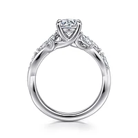 Gabriel & Co 6.5 Engagement Ring 14K White Gold Floral Nouveau ER16195R4W43JJ