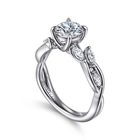 Gabriel & Co 6.5 Engagement Ring 14K White Gold Floral Nouveau ER16195R4W43JJ