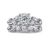 Gabriel & Co 6.5 Engagement Ring 14K White Gold Floral Nouveau ER16195R4W43JJ