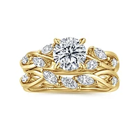 Gabriel & Co 6.5 Engagement Ring 14K Yellow Gold Floral Nouveau ER16195R4Y43JJ