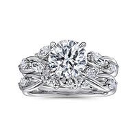 Gabriel & Co 7.4 Engagement Ring 14K White Gold Floral Nouveau ER16195R6W43JJ