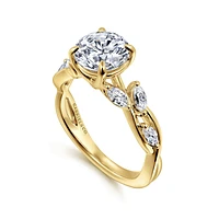 Gabriel & Co 7.4 Engagement Ring 14K Yellow Gold Floral Nouveau ER16195R6Y43JJ