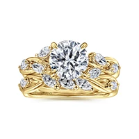 Gabriel & Co 7.4 Engagement Ring 14K Yellow Gold Floral Nouveau ER16195R6Y43JJ