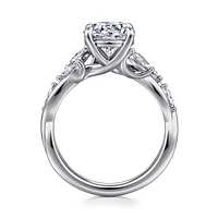 Gabriel & Co 8 Engagement Ring 14K White Gold Floral Nouveau ER16195R8W43JJ