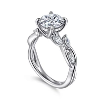 Gabriel & Co 8 Engagement Ring 14K White Gold Floral Nouveau ER16195R8W43JJ