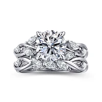 Gabriel & Co 8 Engagement Ring 14K White Gold Floral Nouveau ER16195R8W43JJ