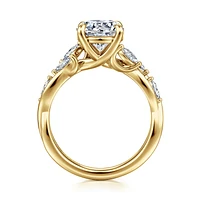 Gabriel & Co 8 Engagement Ring 14K Yellow Gold Floral Nouveau ER16195R8Y43JJ