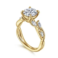 Gabriel & Co 8 Engagement Ring 14K Yellow Gold Floral Nouveau ER16195R8Y43JJ