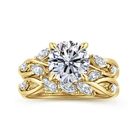 Gabriel & Co 8 Engagement Ring 14K Yellow Gold Floral Nouveau ER16195R8Y43JJ