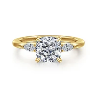 Gabriel & Co 7X7 Engagement Ring 14K Yellow Gold Classic ER16198C8Y43JJ