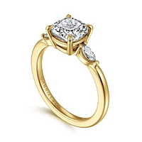 Gabriel & Co 7X7 Engagement Ring 14K Yellow Gold Classic ER16198C8Y43JJ