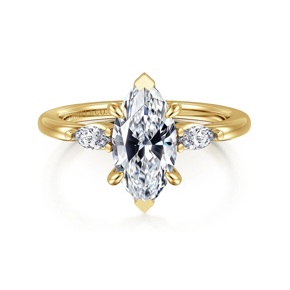 Gabriel & Co 12X6 Engagement Ring 14K Yellow Gold Classic ER16198M6Y43JJ