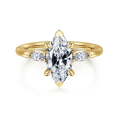 Gabriel & Co 12X6 Engagement Ring 14K Yellow Gold Classic ER16198M6Y43JJ