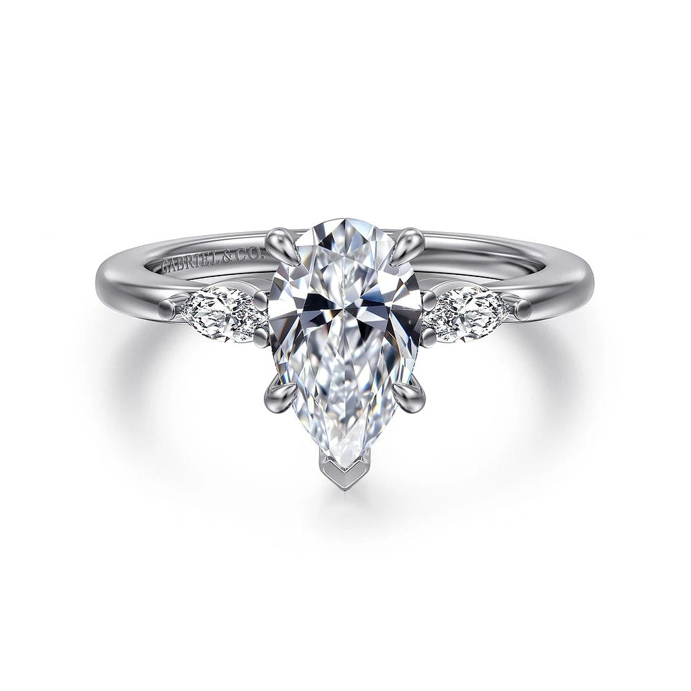 Gabriel & Co 10X6 Engagement Ring 14K White Gold Classic ER16198P6W43JJ