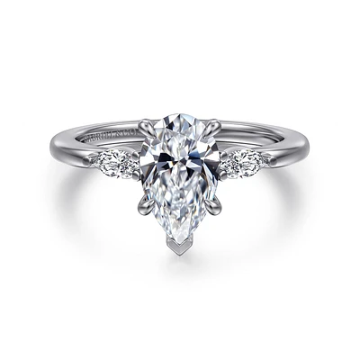 Gabriel & Co 10X6 Engagement Ring 14K White Gold Classic ER16198P6W43JJ
