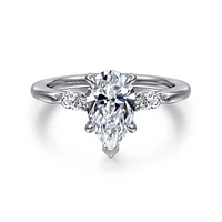 Gabriel & Co 10X6 Engagement Ring 14K White Gold Classic ER16198P6W43JJ