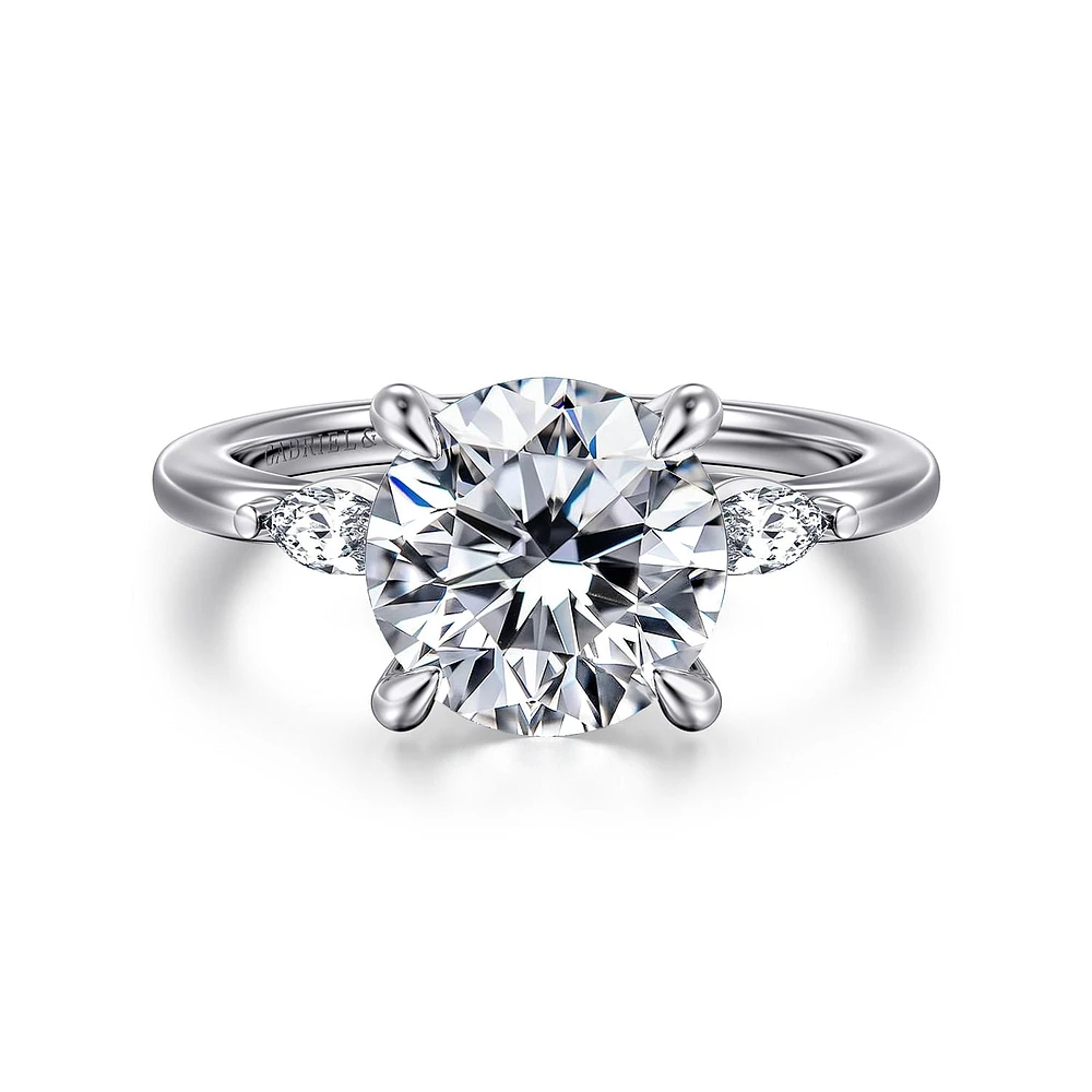 Gabriel & Co 9 Engagement Ring 14K White Gold Classic ER16198R12W43JJ