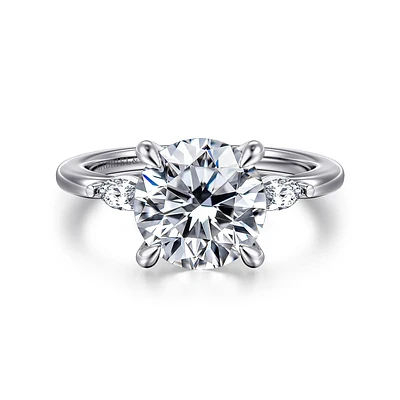 Gabriel & Co 9 Engagement Ring 14K White Gold Classic ER16198R12W43JJ