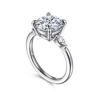 Gabriel & Co 9 Engagement Ring 14K White Gold Classic ER16198R12W43JJ
