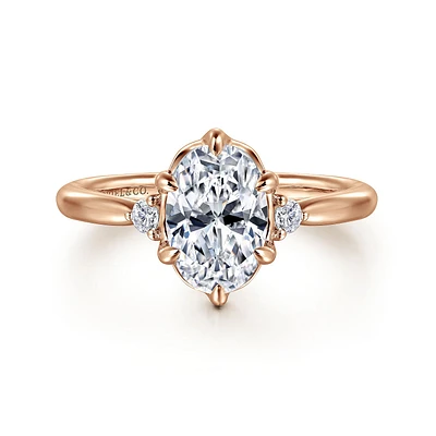 Gabriel & Co 9.0X6.0 Engagement Ring 14K Rose Gold Contemporary ER16200O6K44JJ