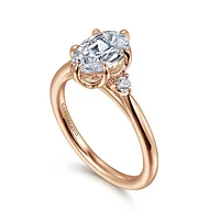 Gabriel & Co 9.0X6.0 Engagement Ring 14K Rose Gold Contemporary ER16200O6K44JJ