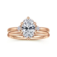 Gabriel & Co 9.0X6.0 Engagement Ring 14K Rose Gold Contemporary ER16200O6K44JJ