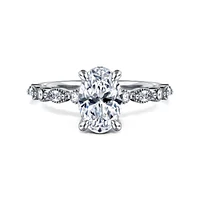 Gabriel & Co 9x6 Engagement Ring 14K White Gold Victorian ER16233O6W44JJ