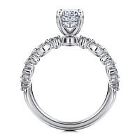 Gabriel & Co 9x6 Engagement Ring 14K White Gold Victorian ER16233O6W44JJ