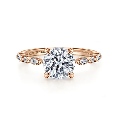 Gabriel & Co 7.4 Engagement Ring 14K Rose Gold Victorian ER16233R6K44JJ