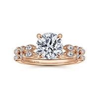 Gabriel & Co 7.4 Engagement Ring 14K Rose Gold Victorian ER16233R6K44JJ