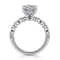 Gabriel & Co 8 Engagement Ring 14K White Gold Victorian ER16233R8W44JJ