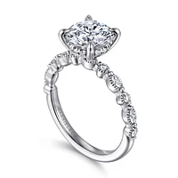 Gabriel & Co 8 Engagement Ring 14K White Gold Victorian ER16233R8W44JJ