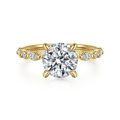 Gabriel & Co 8 Engagement Ring 14K Yellow Gold Victorian ER16233R8Y44JJ