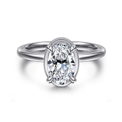 Gabriel & Co 9X6 Engagement Ring 14K White Gold Classic ER16238O6W44JJ