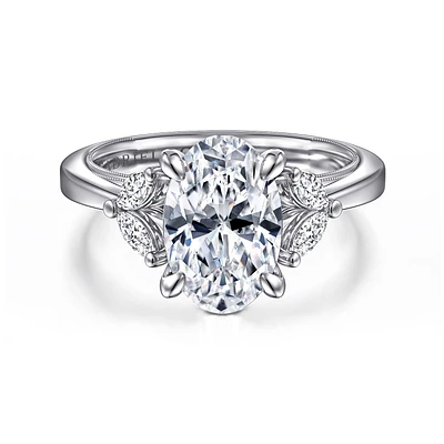 Gabriel & Co 11X7.2 Engagement Ring 14K White Gold Contemporary ER16244O10W44JJ