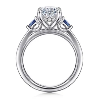 Gabriel & Co 11X7.2 Engagement Ring 14K White Gold Contemporary ER16244O10W44SA