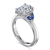 Gabriel & Co 11X7.2 Engagement Ring 14K White Gold Contemporary ER16244O10W44SA