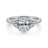 Gabriel & Co 9.0X6.0 Engagement Ring 14K White Gold Contemporary ER16244O6W44JJ