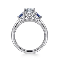 Gabriel & Co 9.0X6.0 Engagement Ring 14K White Gold Contemporary ER16244O6W44SA